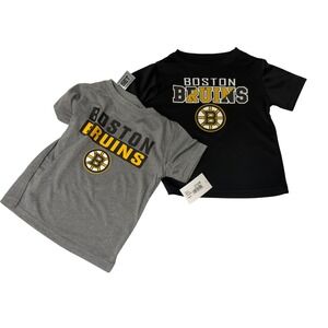 2pk NHL Boston Bruins T-Shirts Black Gray NWT Toddler 2T
